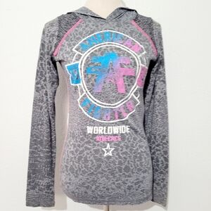 AMERICAN FIGHTER Buckle Women's Silver Lake Hoodie Pink And Gray Size Small